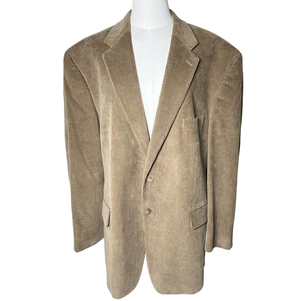 Heritage Corduroy Blazer Tan Chaps Ralph Lauren Cotton‎ Sport Coat 46R